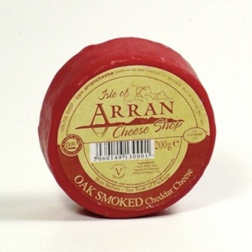 Arran oak smoked flavoured cheddar cheese 200g truckle